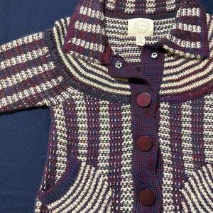 Anthropologie Purple and Cream Striped Cardigan